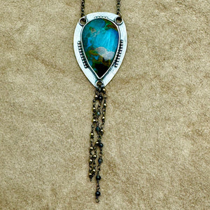 Jezzy - Chrysocolla and Sterling Silver Necklace