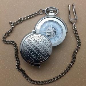 Flower of Life Pocket Watch - Silver