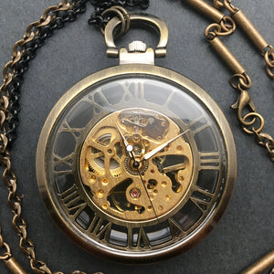 Regal Pocket Watch Necklace - Brass